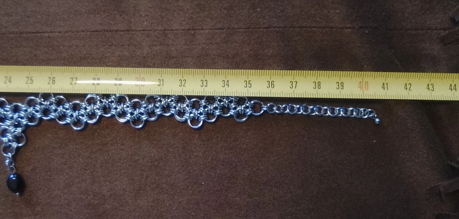 Collar choker escote malla japonesa "encaje" y piedras naturales – photo 6